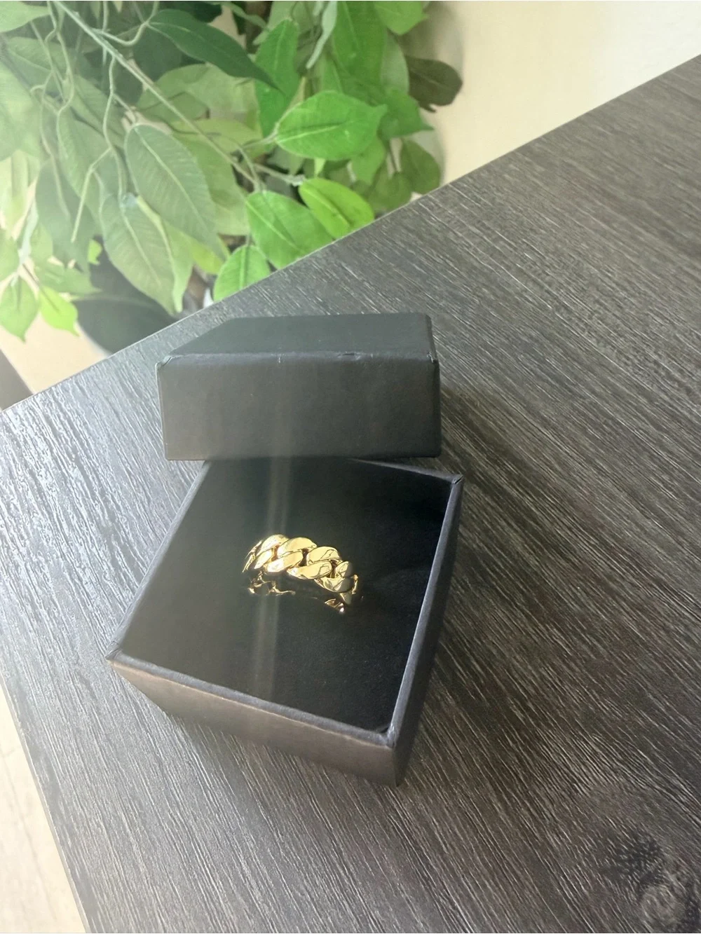 Gold Cuban Link Ring